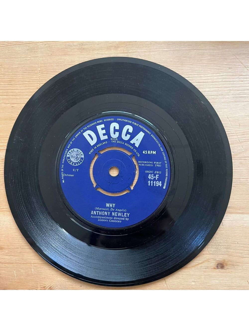 Anthony Newley - Why/Anything you wanna Do 45rpm VG+ R19